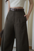 MICHAEL BARREL MID WAIST PANTS (BROWN1) MICHAEL BARREL MID WAIST PANTS (BROWN1)