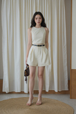 GLADYS ROUND NECK CROP TOP (CREAM YELLOW)