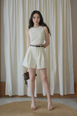 GLADYS ROUND NECK CROP TOP (CREAM YELLOW)
