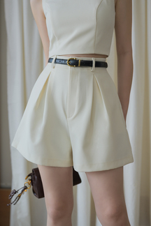 ELLINGTON HIGH WAISTED SHORTS (CREAM YELLOW)
