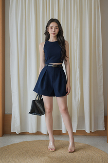 GLADYS ROUND NECK CROP TOP (BLUE1)
