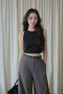 GLADYS ROUND NECK CROP TOP (BLACK1)