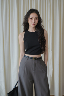 GLADYS ROUND NECK CROP TOP (BLACK1)