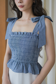 YENNY ELASTIC MULTI-WAY TOP (LIGHT BLUE)