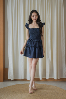 ONA HIGH WAISTED TIERED SKORT (DARK BLUE)