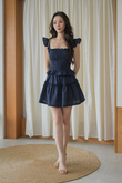 ONA HIGH WAISTED TIERED SKORT (DARK BLUE)
