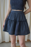 ONA HIGH WAISTED TIERED SKORT (DARK BLUE)