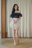 LANNY OFF SHOULDER CROP TOP (DARK BLUE)