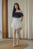 LANNY OFF SHOULDER CROP TOP (DARK BLUE)