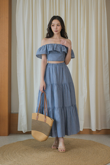 LANNY OFF SHOULDER CROP TOP (LIGHT BLUE)