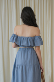 LANNY OFF SHOULDER CROP TOP (LIGHT BLUE) LANNY OFF SHOULDER CROP TOP (LIGHT BLUE)