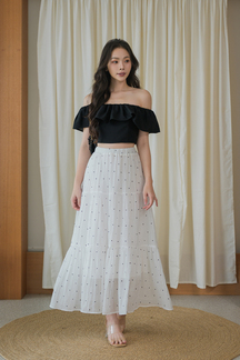 LANNY OFF SHOULDER CROP TOP (BLACK)