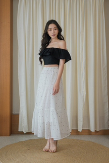 ANAEL ELASTIC TIERED SKIRT (POLKA DOTS)