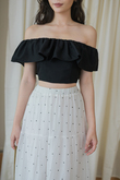 LANNY OFF SHOULDER CROP TOP (BLACK)