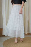 ANAEL ELASTIC TIERED SKIRT (POLKA DOTS)