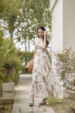 *BACKORDER*ORIANA SWEETHEART MAXI DRESS (BROWN FLORAL) 