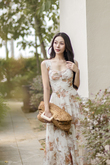 *BACKORDER*ORIANA SWEETHEART MAXI DRESS (BROWN FLORAL) 