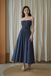 ROMINA ELASTIC MIDAXI DRESS (BLUE CHECKERED) 