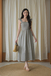 ROMINA ELASTIC MIDAXI DRESS (WHITE CHECKERED) 