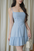 HAERIN RUFFLES MINI DRESS (BABY BLUE) 
