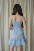 HAERIN RUFFLES MINI DRESS (BABY BLUE) 