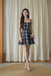 HAERIN RUFFLES MINI DRESS (BLACK CHECKERED) 