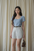 FELIA BUTTON FRONT TOP (BABY BLUE)
