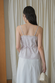 FLOSSY CAMI LACE TOP (PINK CHECKERED)