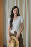 EMELY V NECK LACE TOP (WHITE) EMELY V NECK LACE TOP (WHITE)