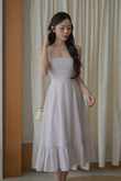HANNE CAMI RUFFLES DRESS (PINK CHECKERED) HANNE CAMI RUFFLES DRESS (PINK CHECKERED)