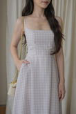 HANNE CAMI RUFFLES DRESS (PINK CHECKERED) HANNE CAMI RUFFLES DRESS (PINK CHECKERED)