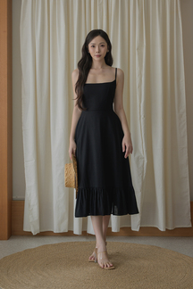 HANNE CAMI RUFFLES DRESS (BLACK) 