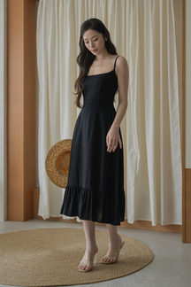 HANNE CAMI RUFFLES DRESS (BLACK) 