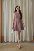 WAYTT ROUND NECK MINI DRESS (PINK) 