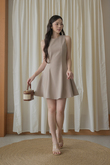 WAYTT ROUND NECK MINI DRESS (KHAKI) WAYTT ROUND NECK MINI DRESS (KHAKI)