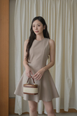 WAYTT ROUND NECK MINI DRESS (KHAKI) WAYTT ROUND NECK MINI DRESS (KHAKI)
