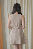 WAYTT ROUND NECK MINI DRESS (KHAKI) WAYTT ROUND NECK MINI DRESS (KHAKI)