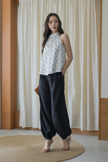 LILY HIGH WAISTED LANTERN PANTS (BLACK)