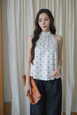 AUDREY HALTER NECK SHIRRED TOP (POLKA DOTS) AUDREY HALTER NECK SHIRRED TOP (POLKA DOTS)