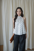 AUDREY HALTER NECK SHIRRED TOP (POLKA DOTS) AUDREY HALTER NECK SHIRRED TOP (POLKA DOTS)