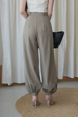 LILY HIGH WAISTED LANTERN PANTS (BROWN)