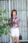 EMORI CHEONGSAM TOP (RED FLORAL)