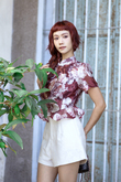 EMORI CHEONGSAM TOP (RED FLORAL)