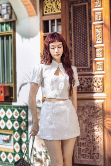 LAVERN CHEONGSAM TOP (CREAM)