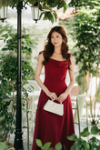 OLVA SELF TIE MAXI DRESS (RED) OLVA SELF TIE MAXI DRESS (RED)