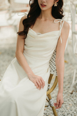 OLVA SELF TIE MAXI DRESS (CREAM)
