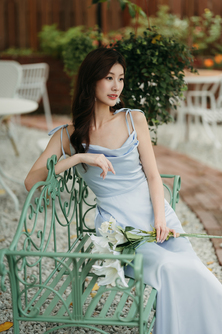 OLVA SELF TIE MAXI DRESS (BLUE)