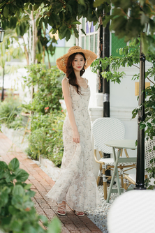 OLVA SELF TIE MAXI DRESS (FLORAL)