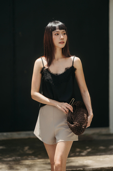 ADRIAN HIGH WAISTED SHORTS (KHAKI)