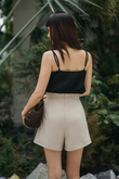 ADRIAN HIGH WAISTED SHORTS (KHAKI) ADRIAN HIGH WAISTED SHORTS (KHAKI)